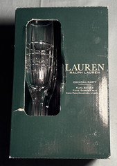 4 Ralph Lauren Cocktail Party Fluted Champagne Set Crystal Clear Stemware RL Lot