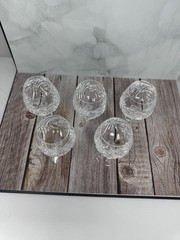 Vintage Bavarian 24% Lead Cut Crystal Wine Goblet Set