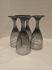 Vintage Noritake Sweet Swirl Amethyst Goblet Iced Tea Glass 7.25in 4 Pc. Set