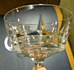 VINTAGE LOT 2 WM DALTON 24% LEAD CRYSTAL CHERBOURG FRENCH CHAMPAGNE STEM GOBLETS
