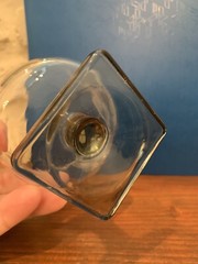 Grey Square Base Brandy Cocktail Glasses. MCM. 196os. Set Of 6 “B” Monogram