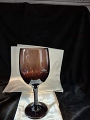Vintage Libbey Black Amethyst Wine Water Glass Goblet Stemware 7″ replacement