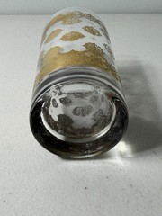 VTG Culver Mid-Century 22-Karat Gold Embossed 1 Highball Glass Valencia Pattern