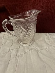 3 Piece Set Of Vintage Sunk Diamond And Lattice Depression Glass
