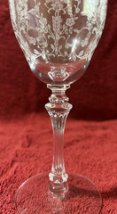 Vintage Tiffin-Franciscan “June Night” Etched Crystal Wine Goblet (6 1/4” Tall)