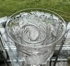 Rare Heavy Rock Crystal Webb Cut Glass Wine with Monogram