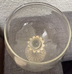Rhinestone Jeweled Bird Goblet/Wine Glass with Bronze Enamel Stem 8.5″ x 4″