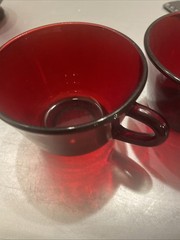 Royal Ruby Red Glass Tea or Punch Cups Set of 2 Vintage OU