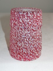 Rare Northwood Glass Cranberry Tumbler Chrysanthemum Base Swirl Tumbler w/ Frit
