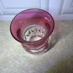 Vintage Tiffin Franciscan King’s Crown Cranberry Flashed 4″ Juice Glass