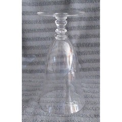 MCM Mid Century Set of 6 Tall Footed Ice Tea or Cocktail Crystal Clear Glass