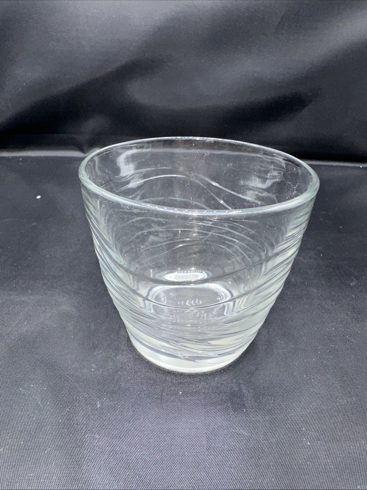 Libbey Orbita Double Old Fashioned Glass Wavy Swirls