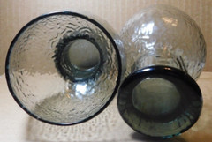 Indiana Glass~Grey Glacier Clear Entertainment 2 Vtg. Clear Black Water Goblets