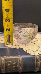 Antique EAPG US Glass No. 15065 Delaware Rose Stained Gold Punch Cup