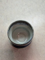 Studio Art Pottery Drip Glaze Drinking Tumblers Set Of 2 Signed