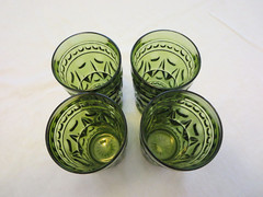 Set of 4 Colony Park Lane Avocado Green Iced Tea Tumblers