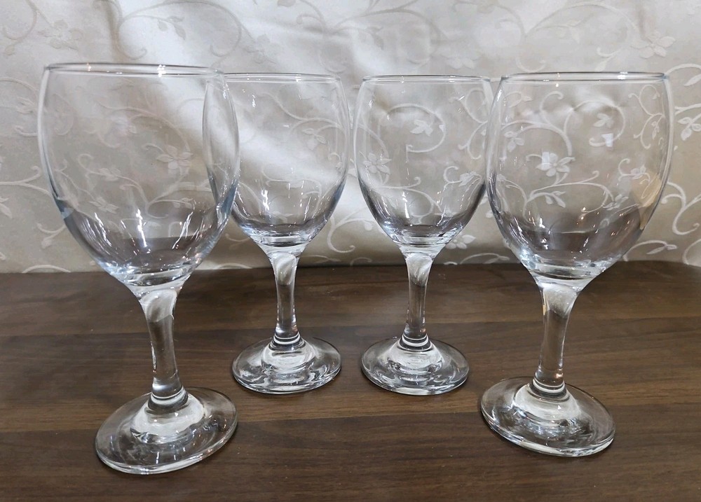 Pasabahce Tear Drop Yin Yang Turkish Mark Wine Glassware Set Of 4 Elegant Chic