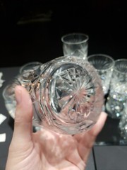 7 Tumblers DOF 4″ Glasses fans Pinwheel buzzstar crystal Leanore American Cut