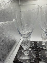 Morgantown Golf Ball Stemware Set 6 Vintage Clear Cocktail Goblets MCM