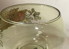 Large Friedr. Van Hauten Enameled hand blown glass pewter Drinking Vessel Roemer