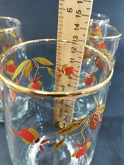 VTG Hall Autumn Leaf gold trimmed tumblers (set of 6) VGC