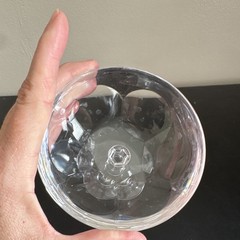 Clear Cut Glass Coupe Champagne Saucer with Faceted Bowl & Stem
