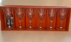 Set of 6 Vintage Crystal Wine Cut Stemware