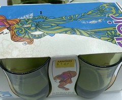 Vintage Emerald Green 4 Pack Anchor Hocking #3076 6 Ounce Juice Glasses