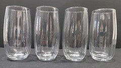 Set 4 Libbey Crisa Samba Glasses Clear Panel Optic Ribbed Tumblers