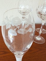 5 Vintage Mismatched Crystal Wine Goblets Mixed Barware MCM Stemware Glasses