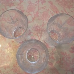 Vintage Cut Glass Tumblers Set Of 3