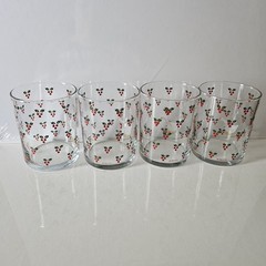 4 Vintage Christmas Country Goose Drinking Glasses CHD 1984 Anchor Hocking 4″