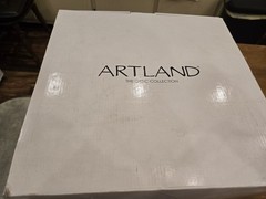Vintage Artland 8 Piece Optic Collection Punchbowl Set Handblown New Clear Glass