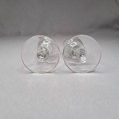Unmarked Clear Cordial Glasses Set Of 2 Stemware Shot Barware Lot Of Two 4″ Tall