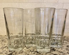 Libbey Squire Cooler Glasses Tumblers Heavy Glass Bottom Tall Lot of 4