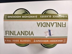 NOS Vtg Set of 4 Anchor Hocking Finlandia Avocado Olive Green 6oz Juice Glasses