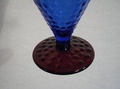 Exquisite Dark Cobalt and Amethyst Conical Footed Glass Goblets set of 4 SPAIN