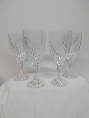 Lenox Debut Crystal Feather Cut 7×3/4 Wine Glasses Set Of 4 New