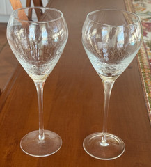 Pier 1 REFLECTIONS Crackled Crystal — Set of 2 Water Goblet Glasses 9 3/4″