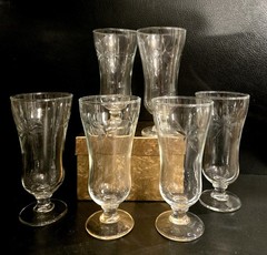 Set Of 6 Blown Glass Glastonbury Lotus Parfait/ Sour Glasses – Made in the US