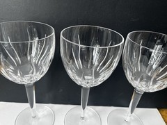 Crystal Wine Glasses (set Of 3) , 8 7/8” Tall. Manufacturer unknown