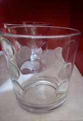 Libbey Urban Polka Dot Thumbprint Clear Glasses. 3 Glasses.