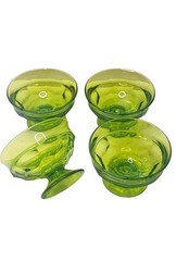 Georgian Green Viking Champagne / Tall Sherbet Glass -Set Of Four MCM Glasses.