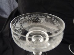 Josair Crystal Bianca set 4 Champagne Low sherbet liqueur Glasses