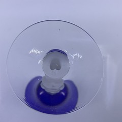 Seneca Crystal Frosted and Regal Blue Bashful Nude Stem Cocktail / Wine