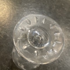 Stuart ELLESMERE Crystal Cocktail Glasses Juice Footed Set 2 Fern Mid Century