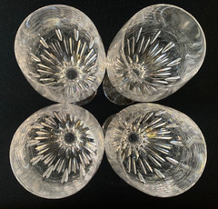Four (4) Crystal 9.25″ Water Wine Goblets Chelsea Godinger (Shannon) Blown Glass
