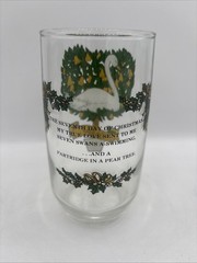 VTG Indiana Glass 12 DAYS OF CHRISTMAS GLASS 7 Swans A Swimming 12oz Very Clean