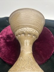 Greenfield Village Studio Art Pottery Wine Glass Goblet Chalice
