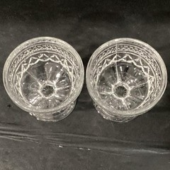 Anchor Hocking Wexford Wine Glasses Diamond Cut Pattern Pressed Glass set of 2